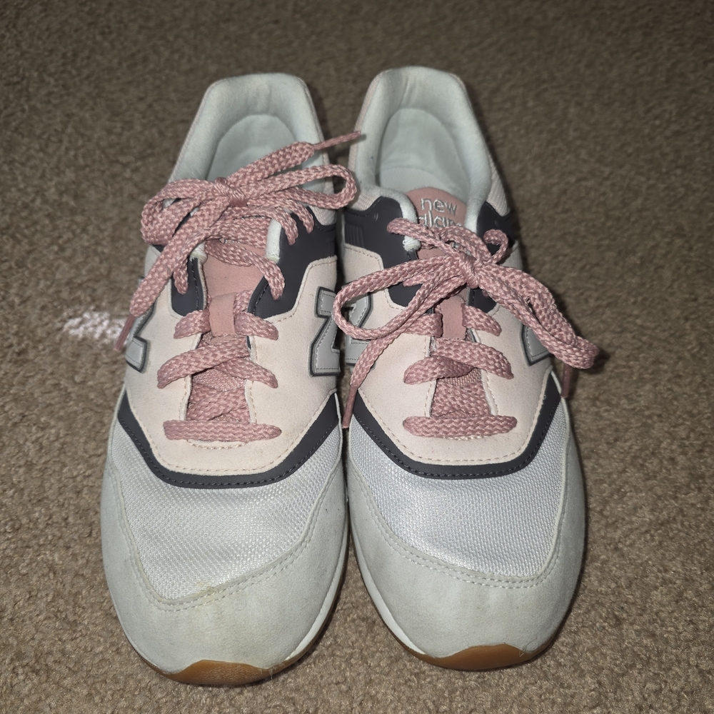 New Balance Women's Pink, Gray and White Lace-Up Sneakers